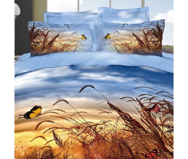 Lenjerie de pat digital print 3d (wheat spice)